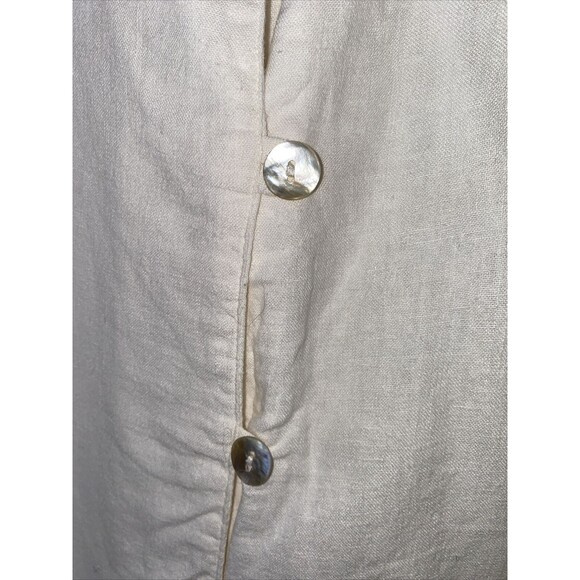 Vintage Cherokee Linen White wide leg Pants LS Shirt Set L lagen cottage - Picture 4 of 14